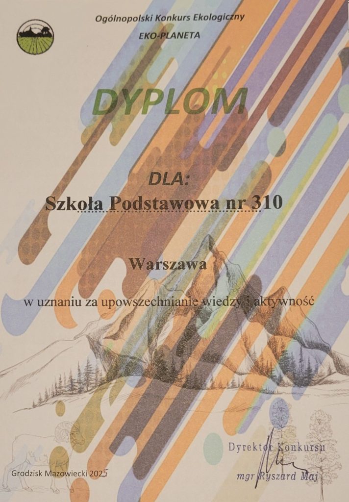 Dyplom dla szkoły