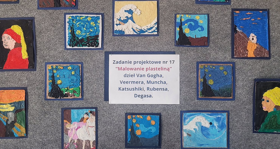 Gazetka z pracami plastycznymi uczniów